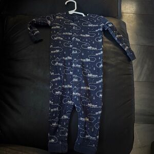 Uniqlo Dark Blue Train Pattern Kids Footie